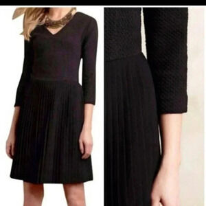 Ganni Fulton Pleated Black Dress Size XS